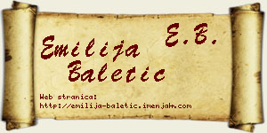 Emilija Baletić vizit kartica